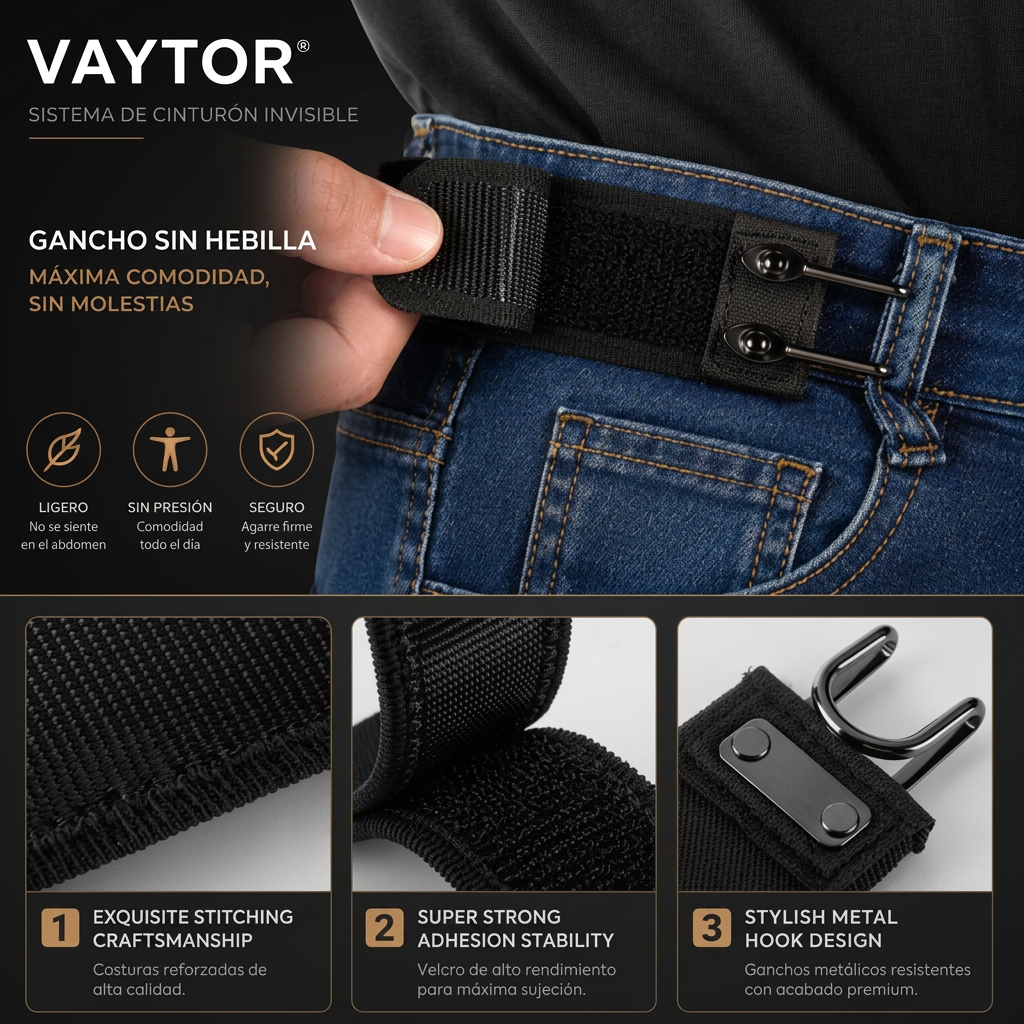 VAYTOR® Sistema de Cinturón Invisible x2 Sin Hebilla