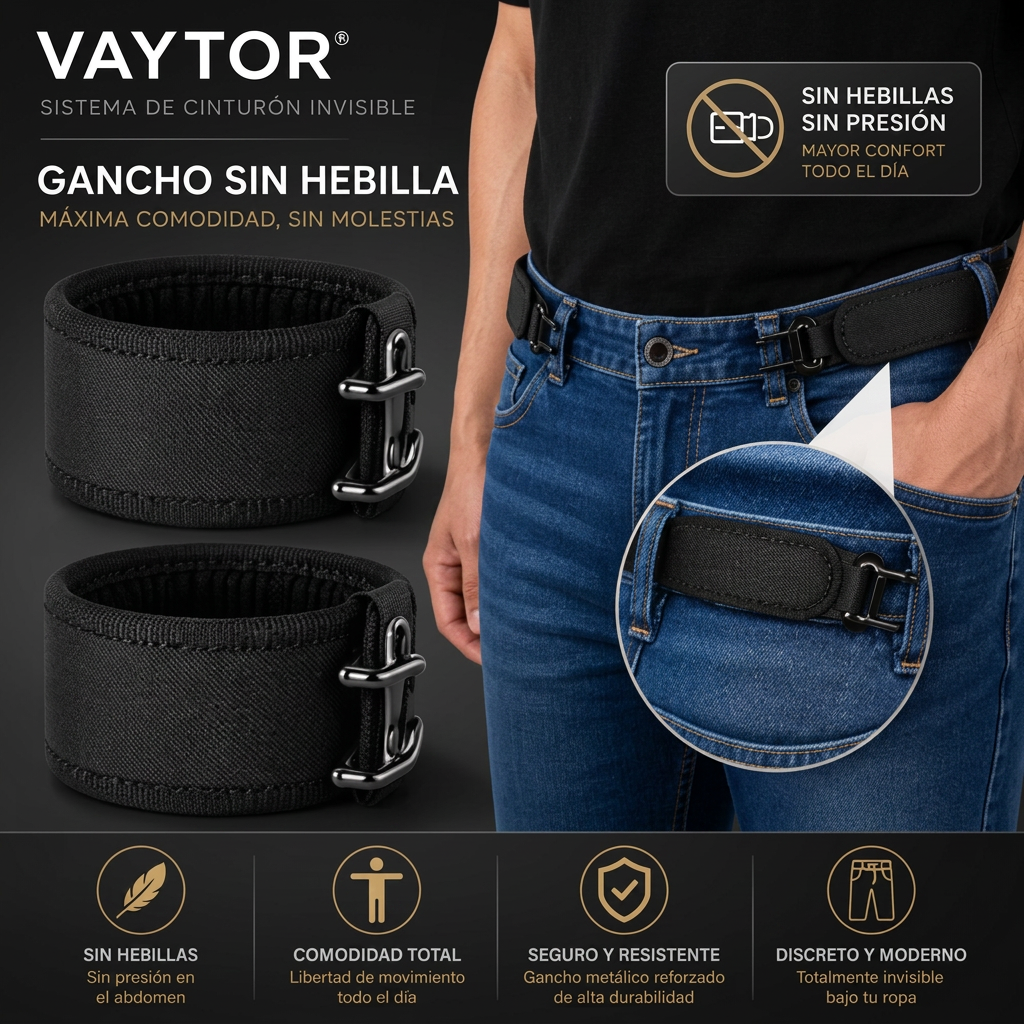 VAYTOR® Sistema de Cinturón Invisible x2 Sin Hebilla