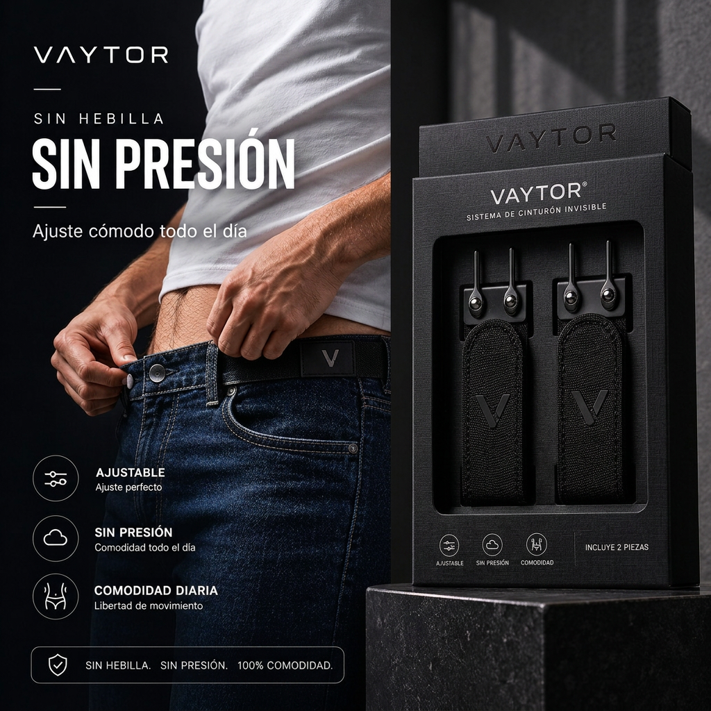 VAYTOR® Sistema de Cinturón Invisible x2 Sin Hebilla