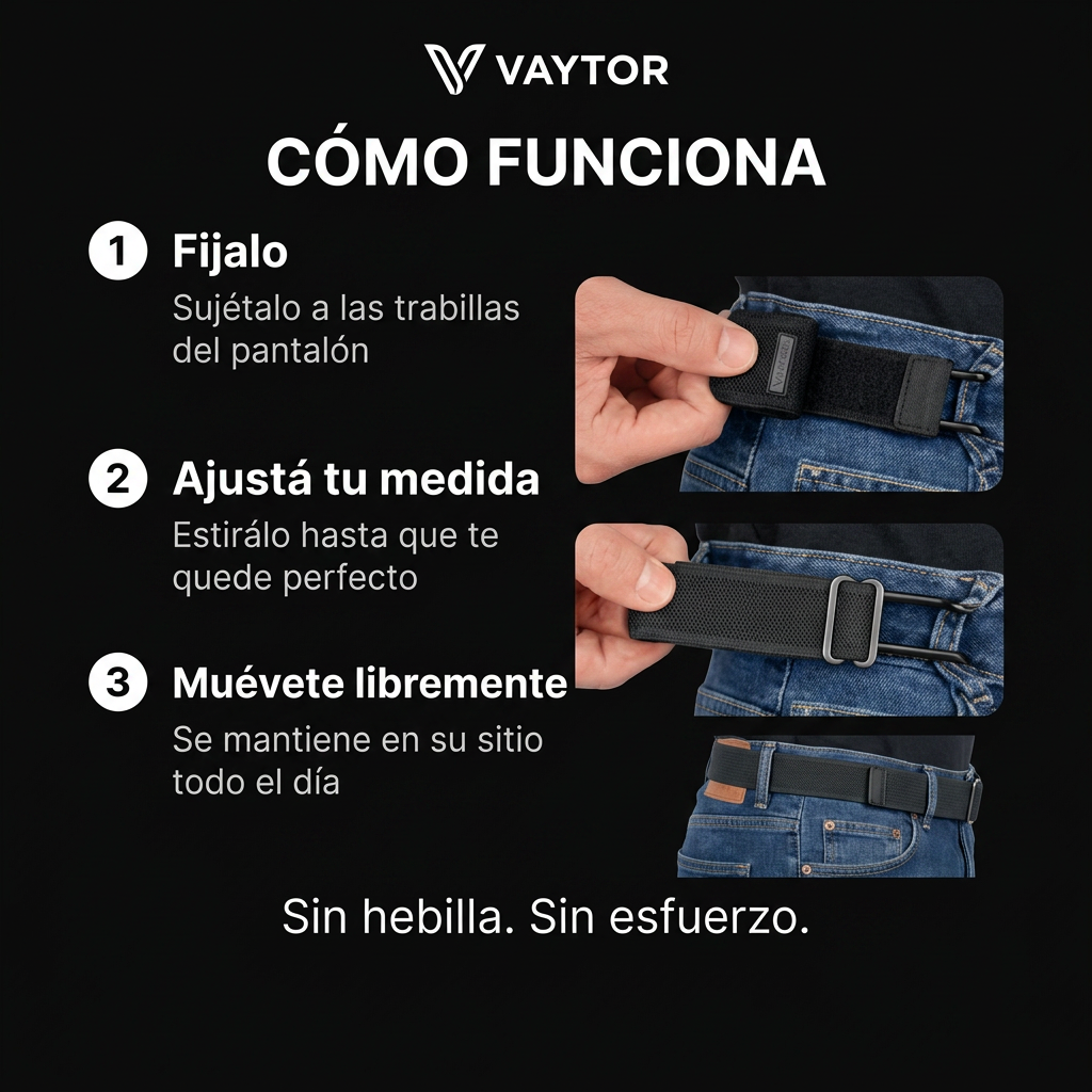 VAYTOR® Sistema de Cinturón Invisible x2 Sin Hebilla